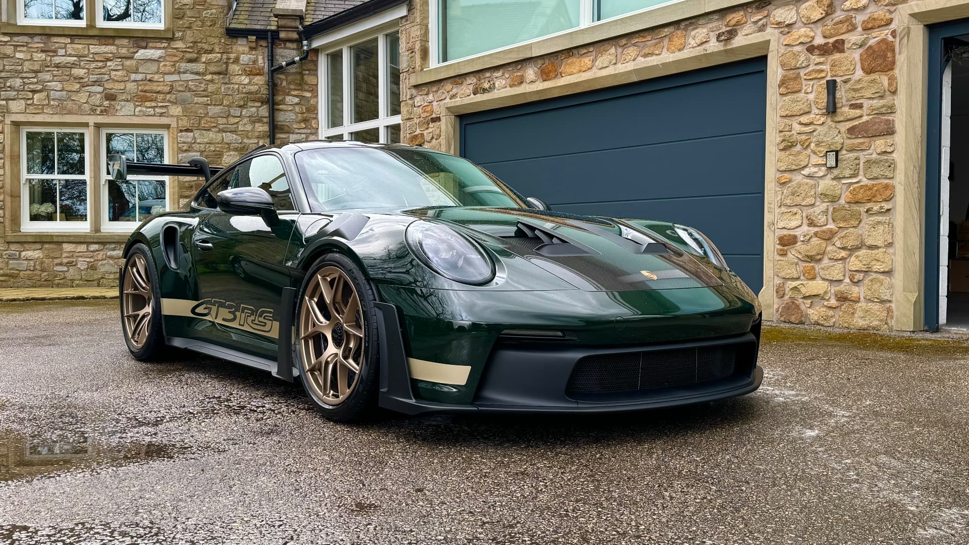 Green Porsche 911 GT3 RS after a professional detail by The Car Cleaning Co.
